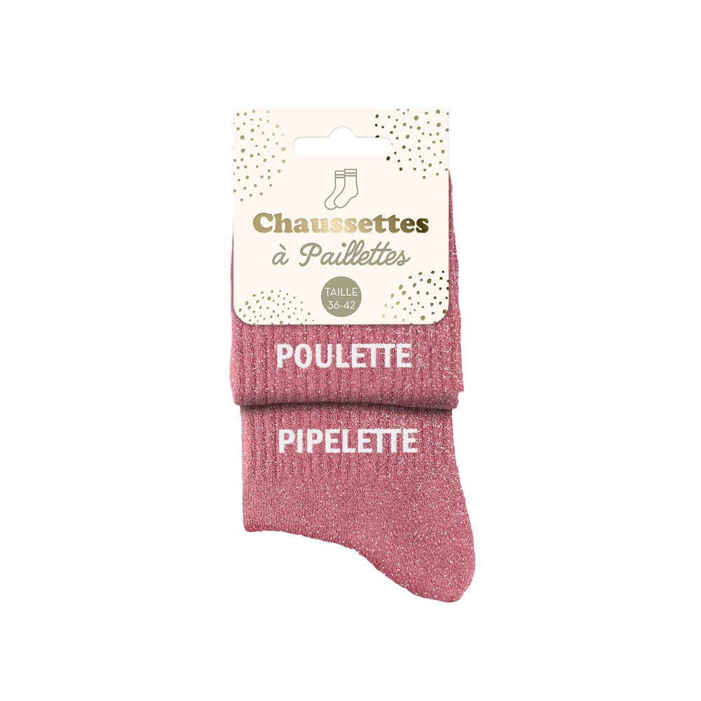 CHAUSSETTES DUO MESSAGES A PAILLETTES