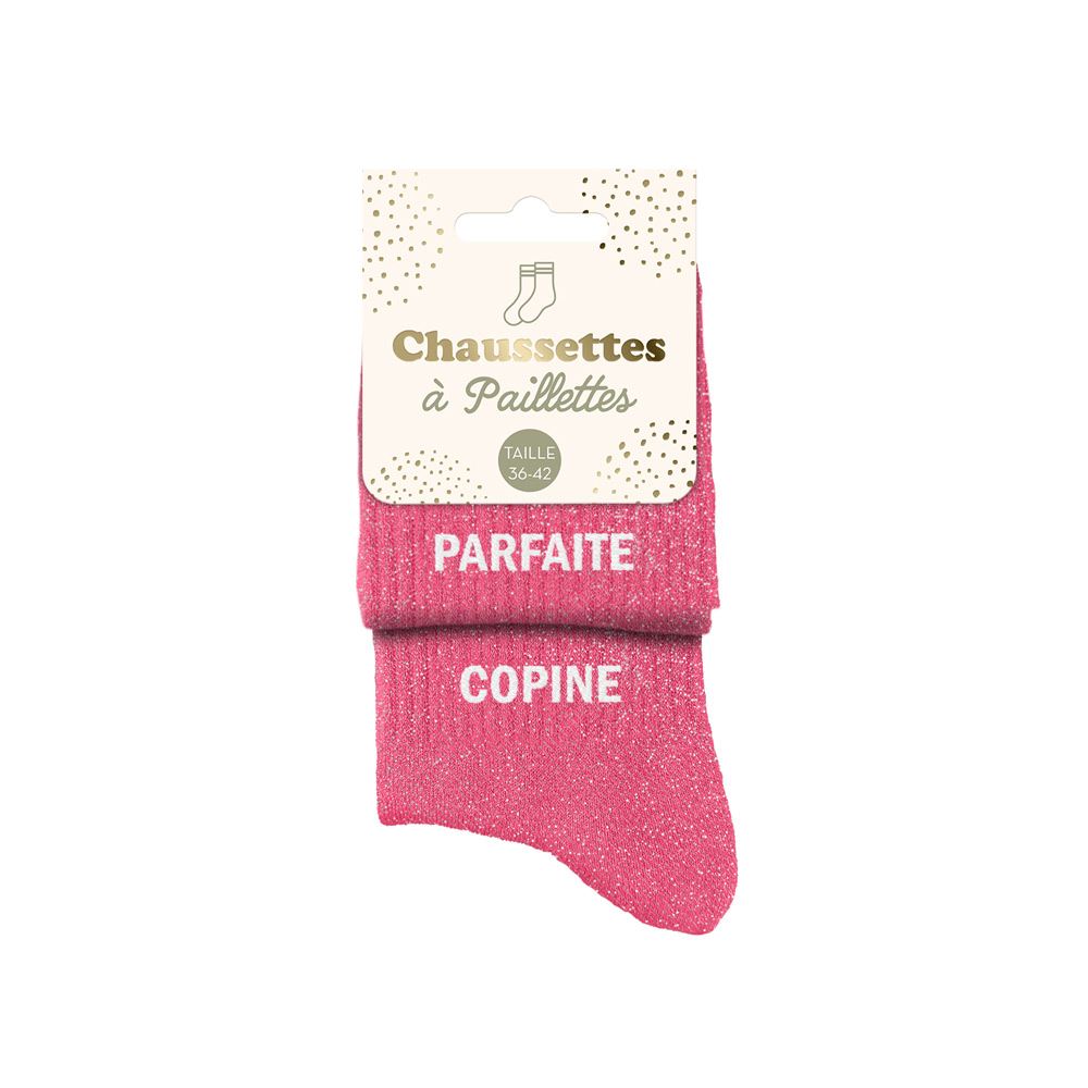 CHAUSSETTES DUO MESSAGES A PAILLETTES
