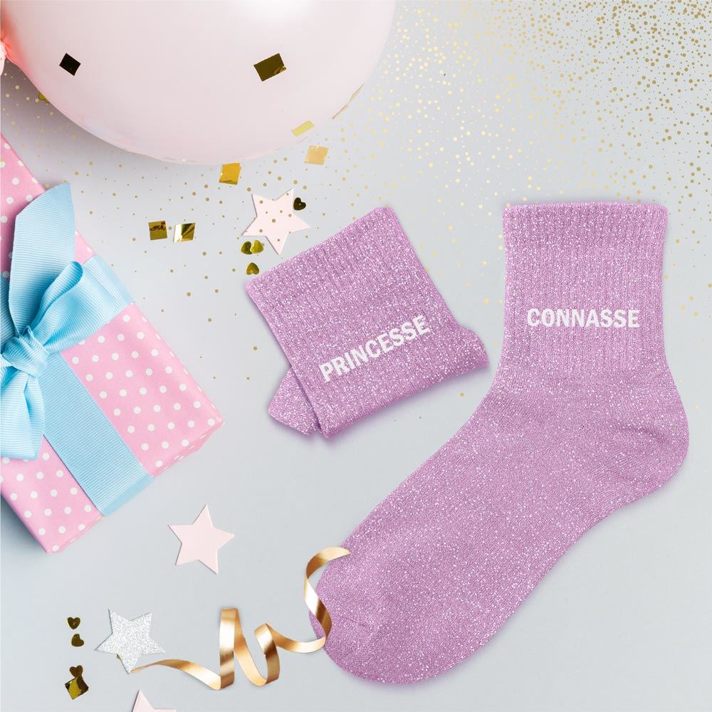 CHAUSSETTES DUO MESSAGES A PAILLETTES