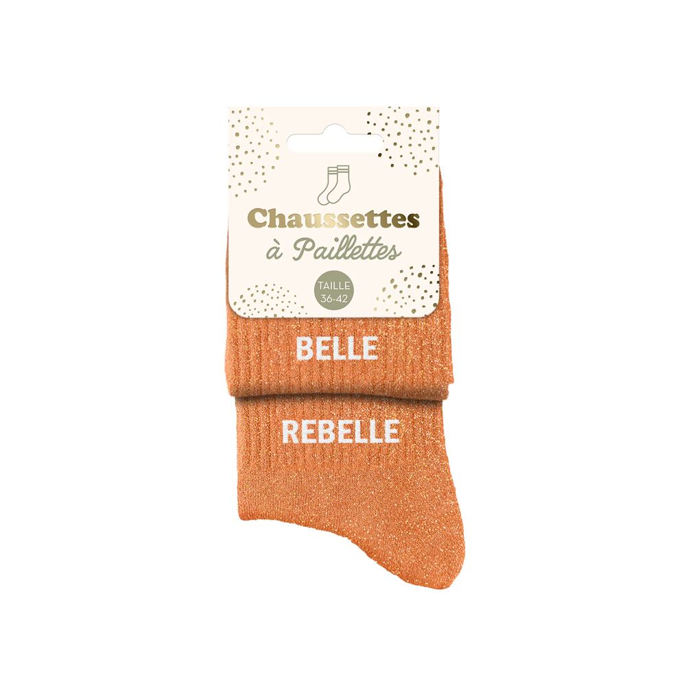 CHAUSSETTES DUO MESSAGES A PAILLETTES