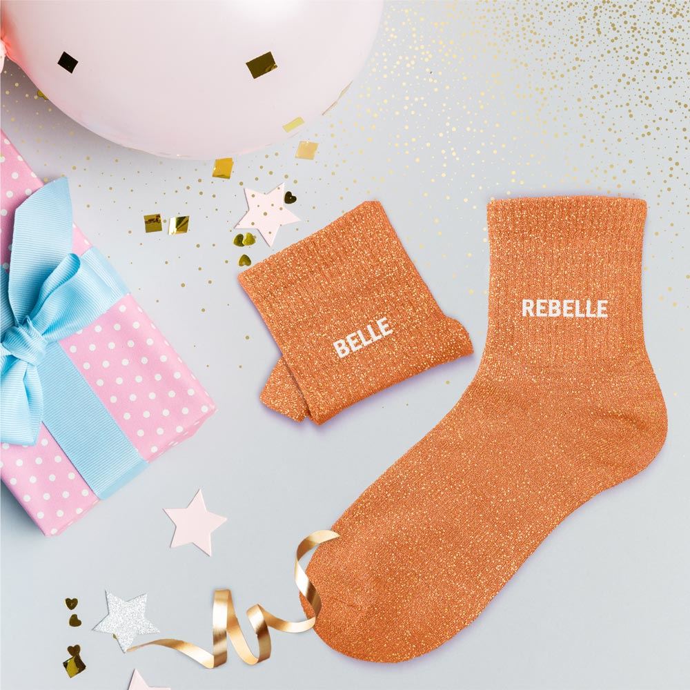 CHAUSSETTES DUO MESSAGES A PAILLETTES