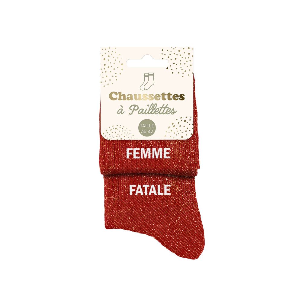 CHAUSSETTES DUO MESSAGES A PAILLETTES