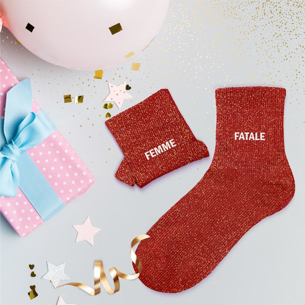 CHAUSSETTES DUO MESSAGES A PAILLETTES