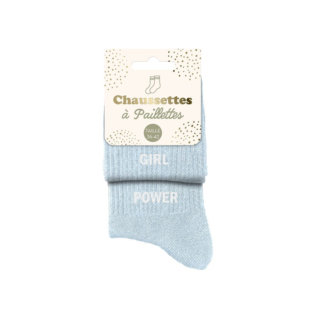 CHAUSSETTES DUO MESSAGES A PAILLETTES