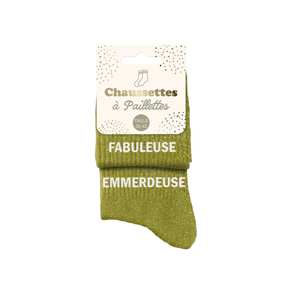CHAUSSETTES DUO MESSAGES A PAILLETTES