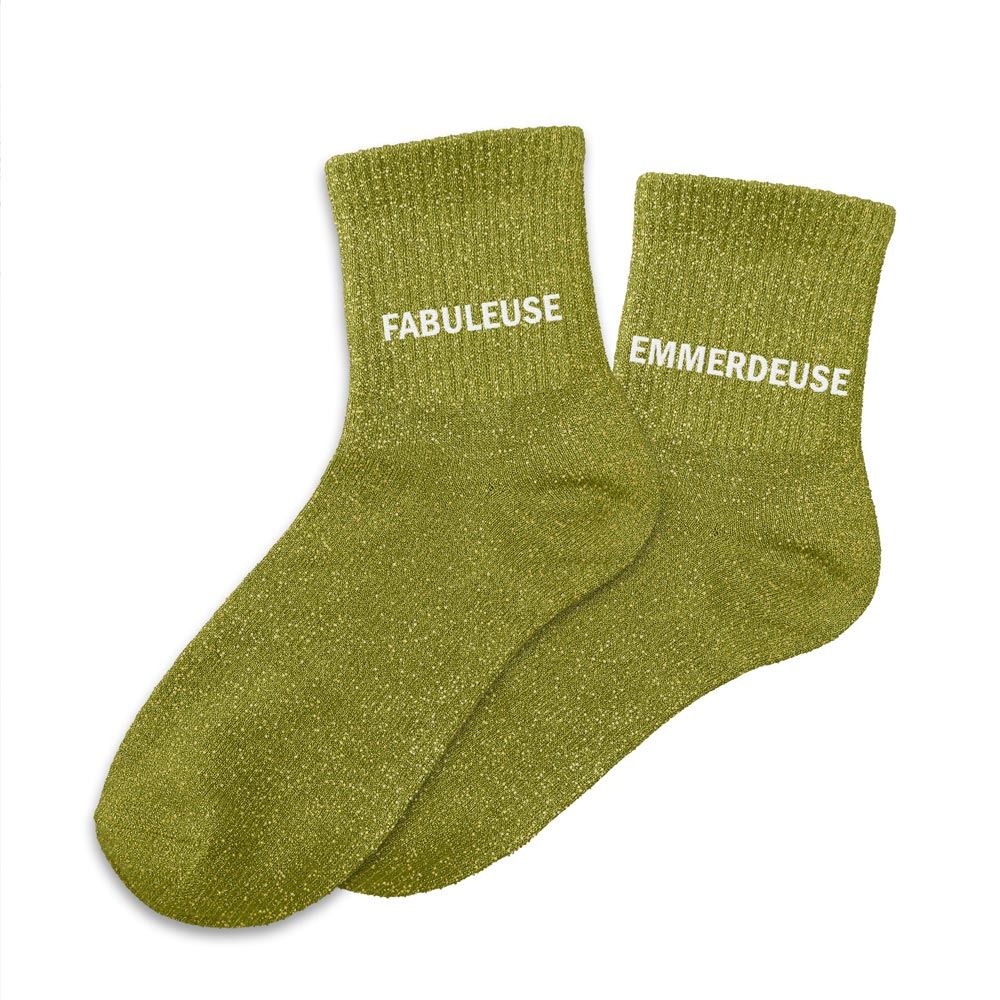 CHAUSSETTES DUO MESSAGES A PAILLETTES