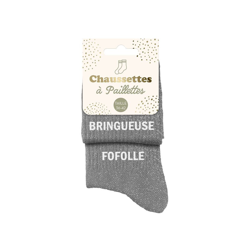 CHAUSSETTES DUO MESSAGES A PAILLETTES