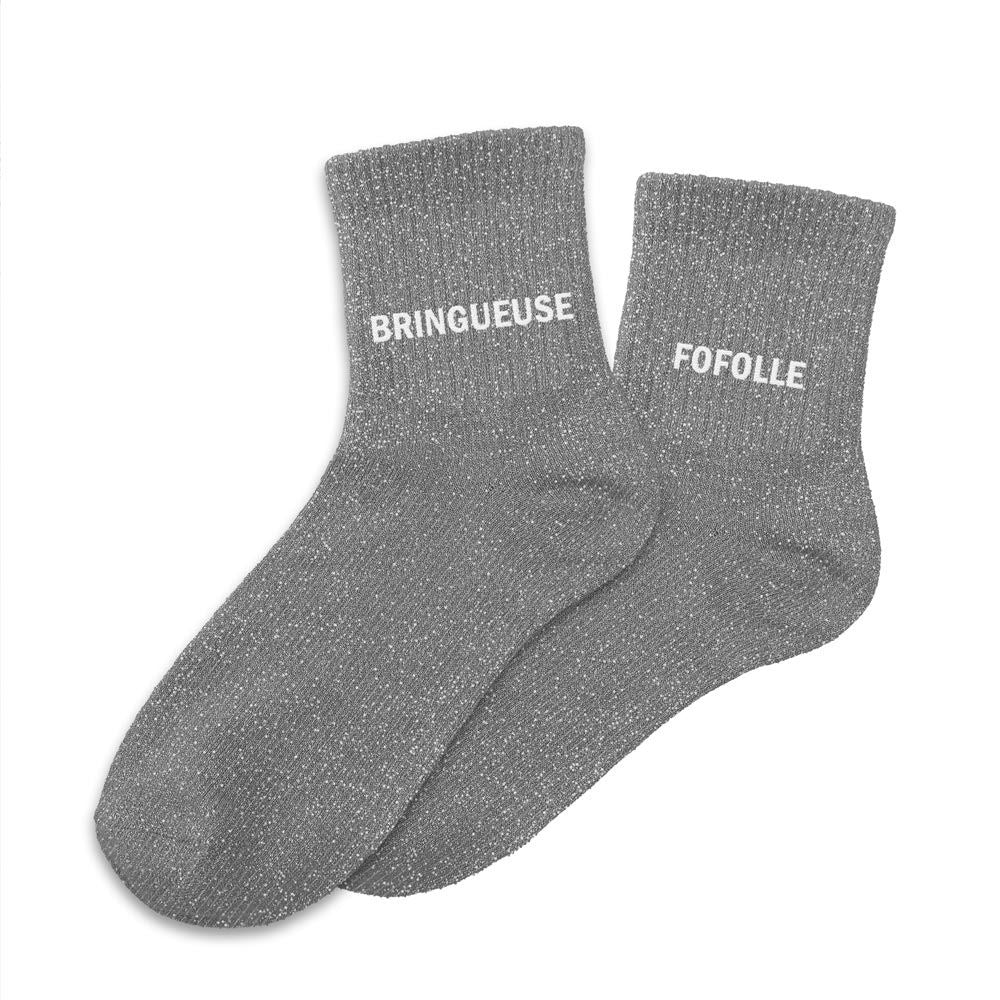 CHAUSSETTES DUO MESSAGES A PAILLETTES