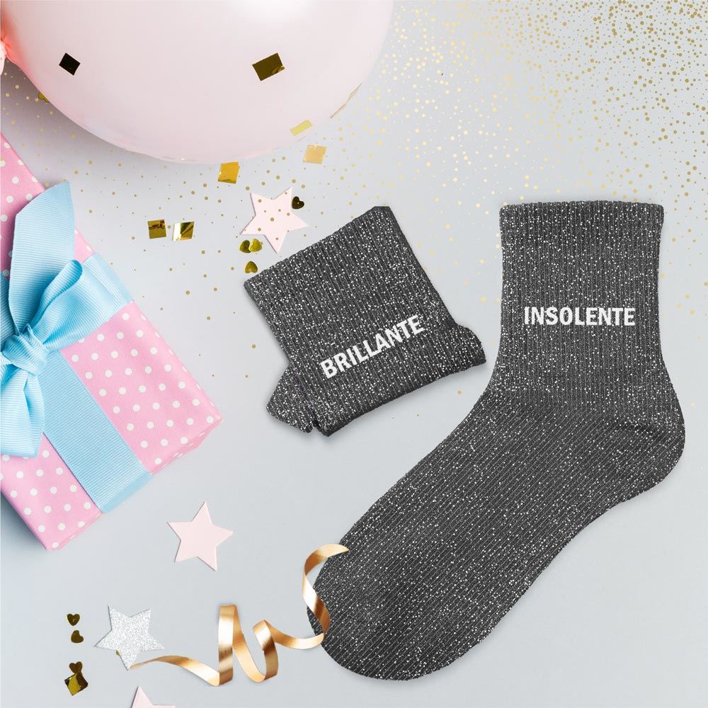 CHAUSSETTES DUO MESSAGES A PAILLETTES