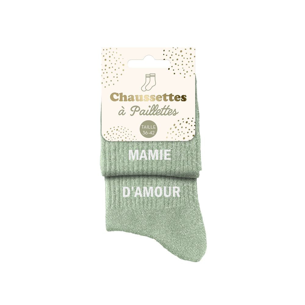 CHAUSSETTES DUO MESSAGES A PAILLETTES