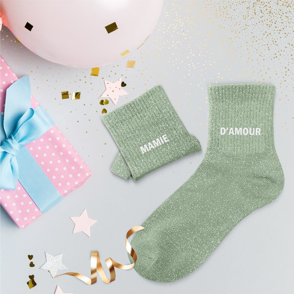 CHAUSSETTES DUO MESSAGES A PAILLETTES
