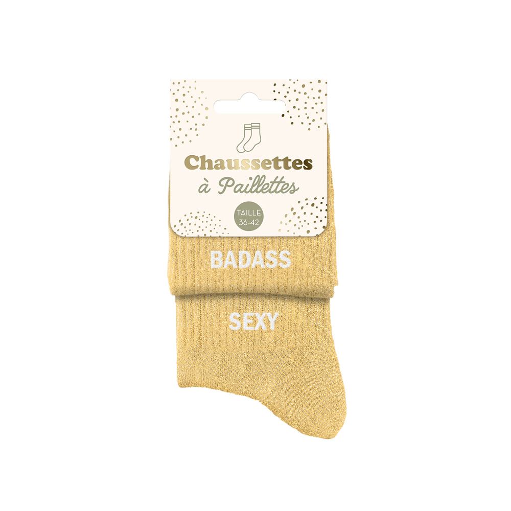 CHAUSSETTES DUO MESSAGES A PAILLETTES