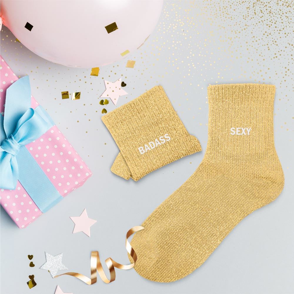 CHAUSSETTES DUO MESSAGES A PAILLETTES