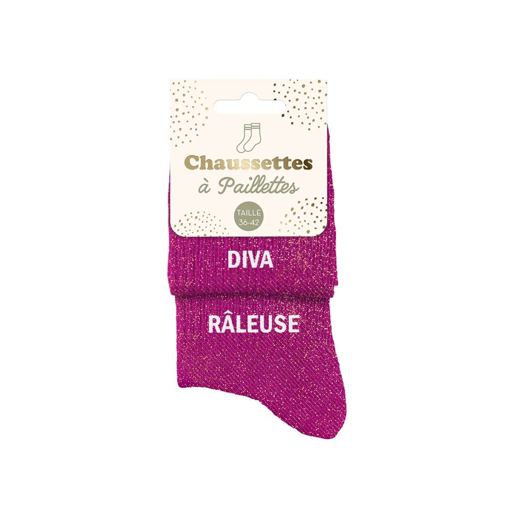 CHAUSSETTES DUO MESSAGES A PAILLETTES