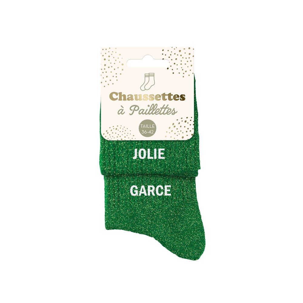 CHAUSSETTES DUO MESSAGES A PAILLETTES