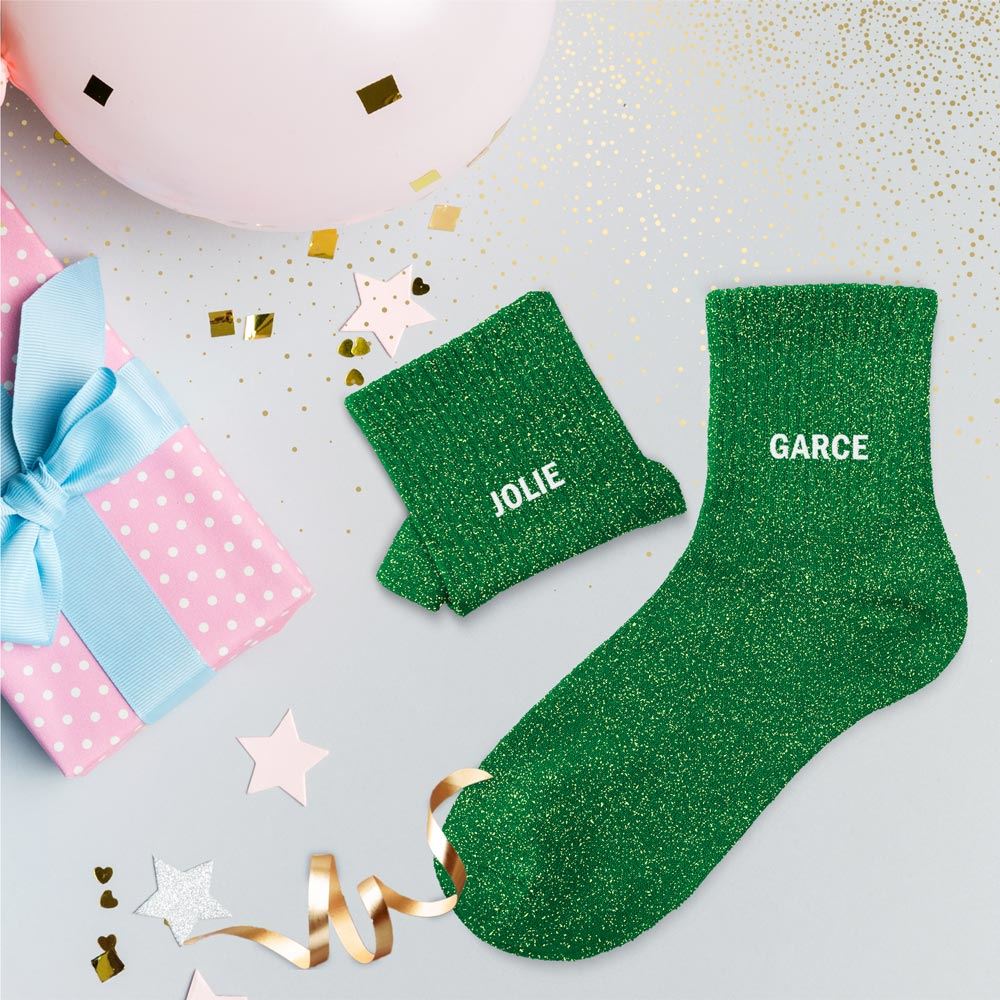 CHAUSSETTES DUO MESSAGES A PAILLETTES