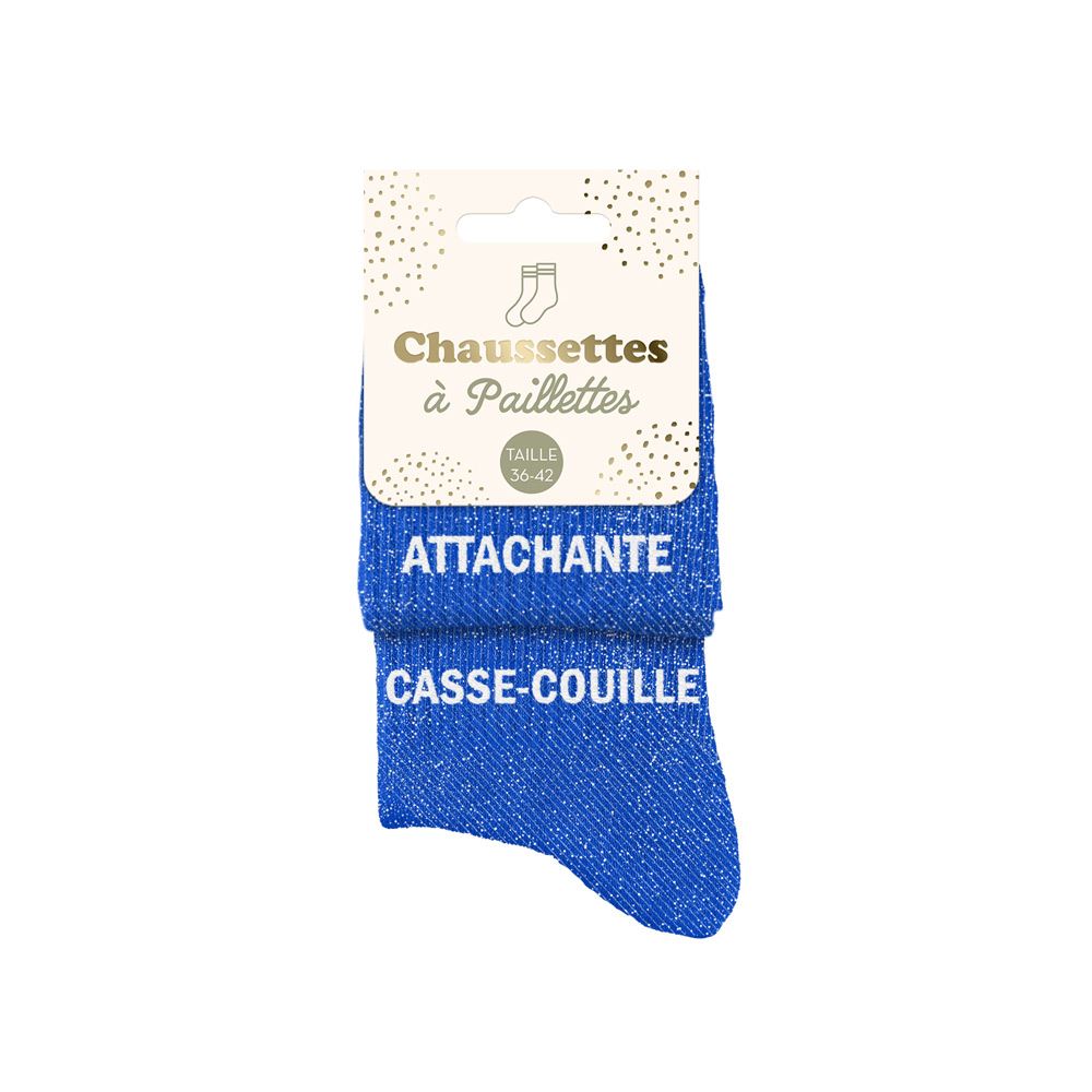CHAUSSETTES DUO MESSAGES A PAILLETTES