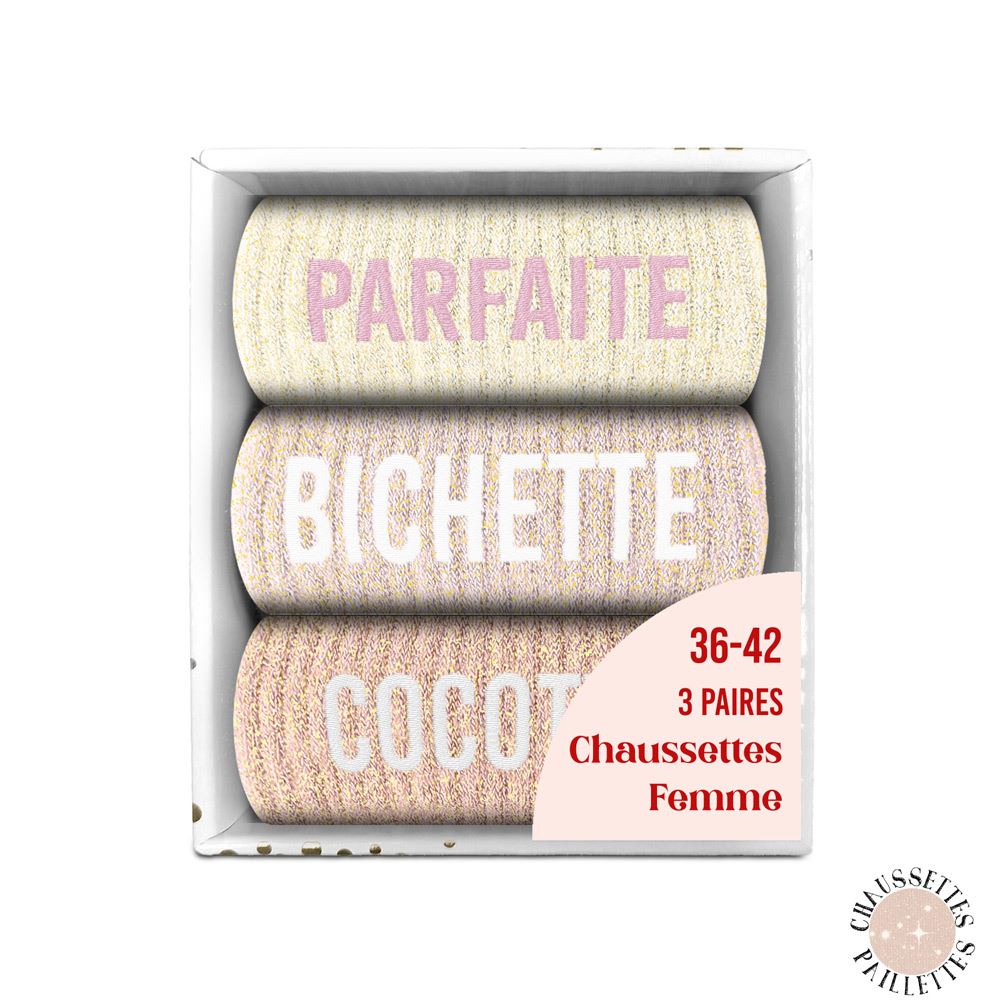 COFFRET TRIO CHAUSSETTES A PAILLETTES