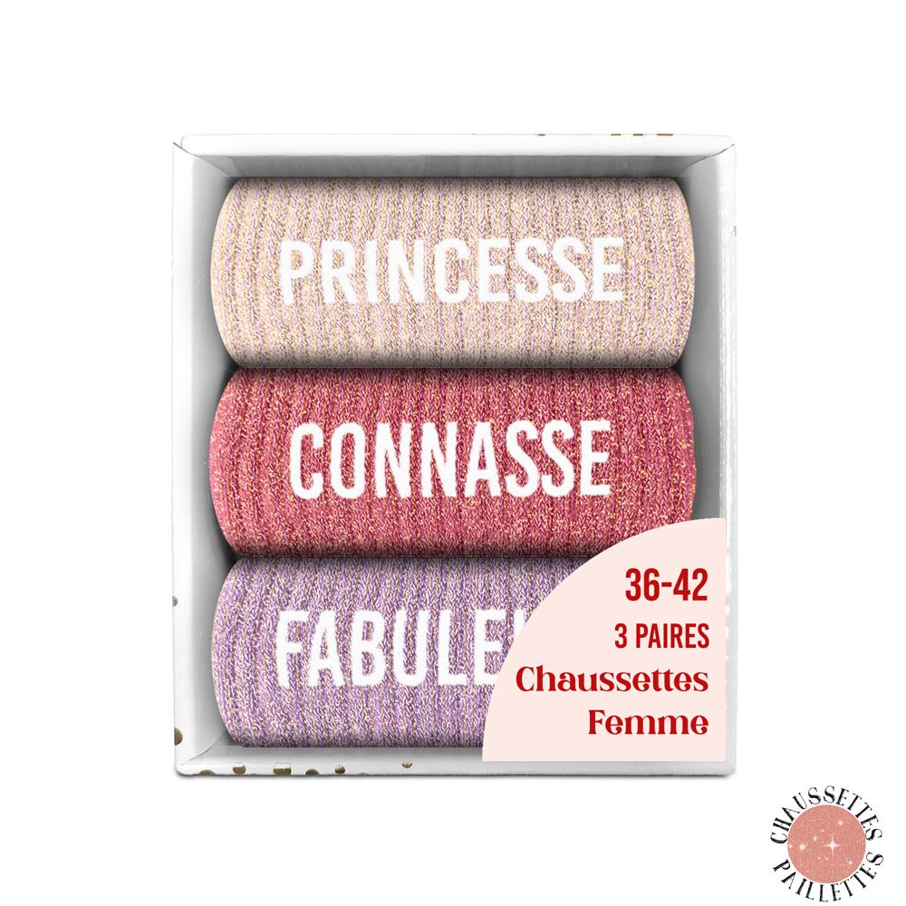 COFFRET TRIO CHAUSSETTES A PAILLETTES