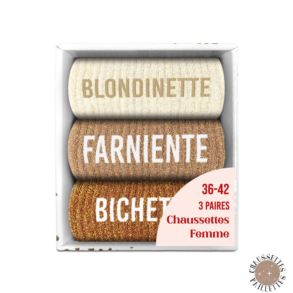 COFFRET TRIO CHAUSSETTES A PAILLETTES
