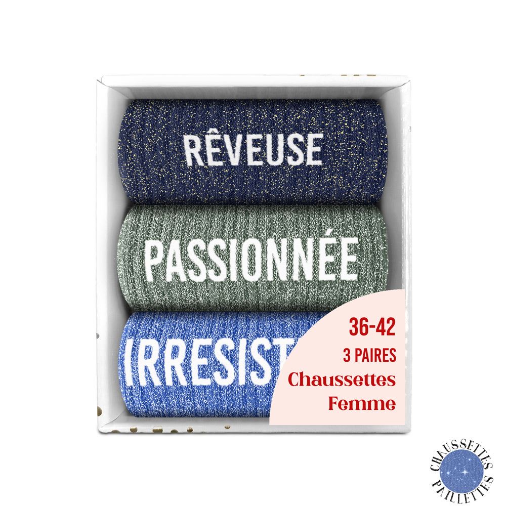 COFFRET TRIO CHAUSSETTES A PAILLETTES