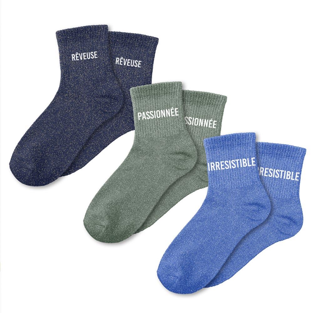 COFFRET TRIO CHAUSSETTES A PAILLETTES
