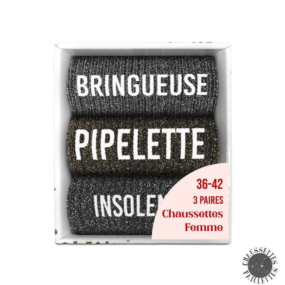COFFRET TRIO CHAUSSETTES A PAILLETTES