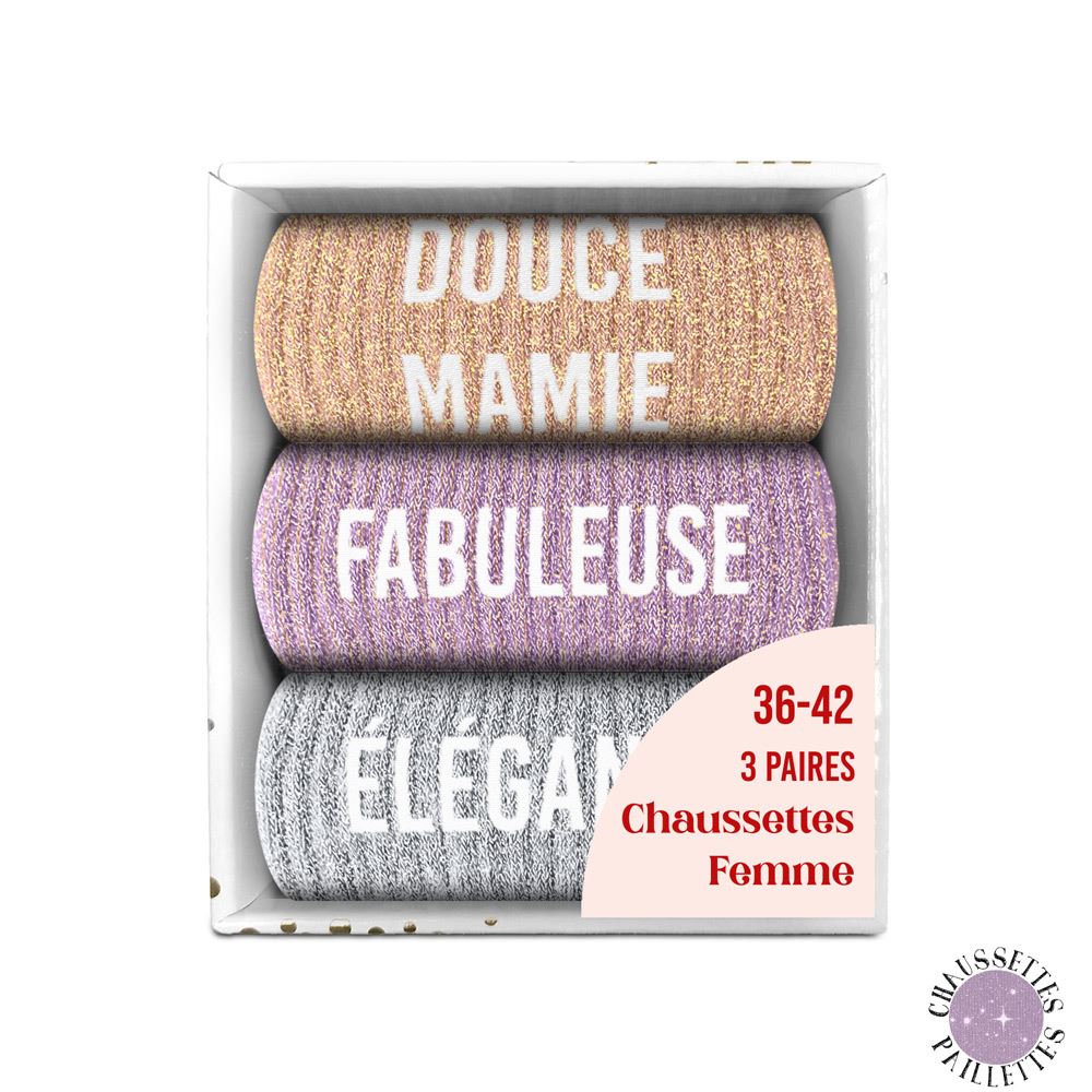 COFFRET TRIO CHAUSSETTES A PAILLETTES