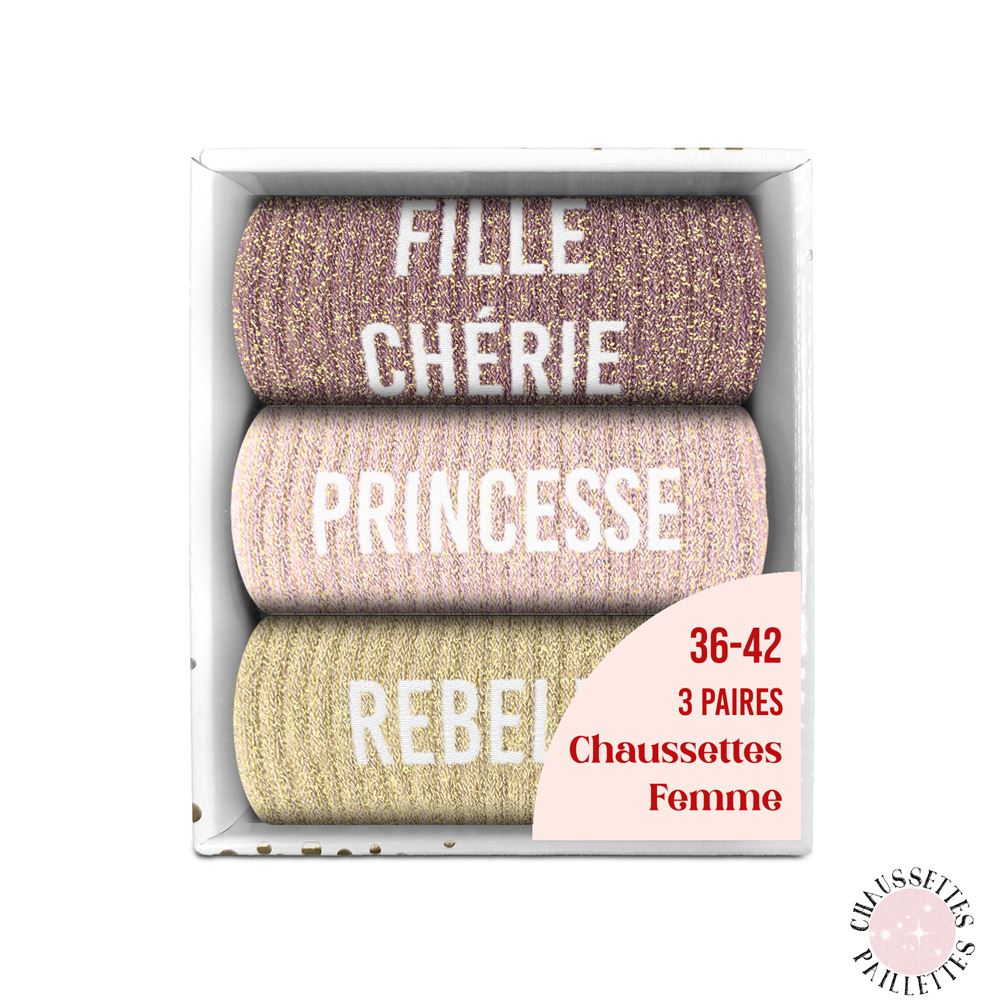 COFFRET TRIO CHAUSSETTES A PAILLETTES