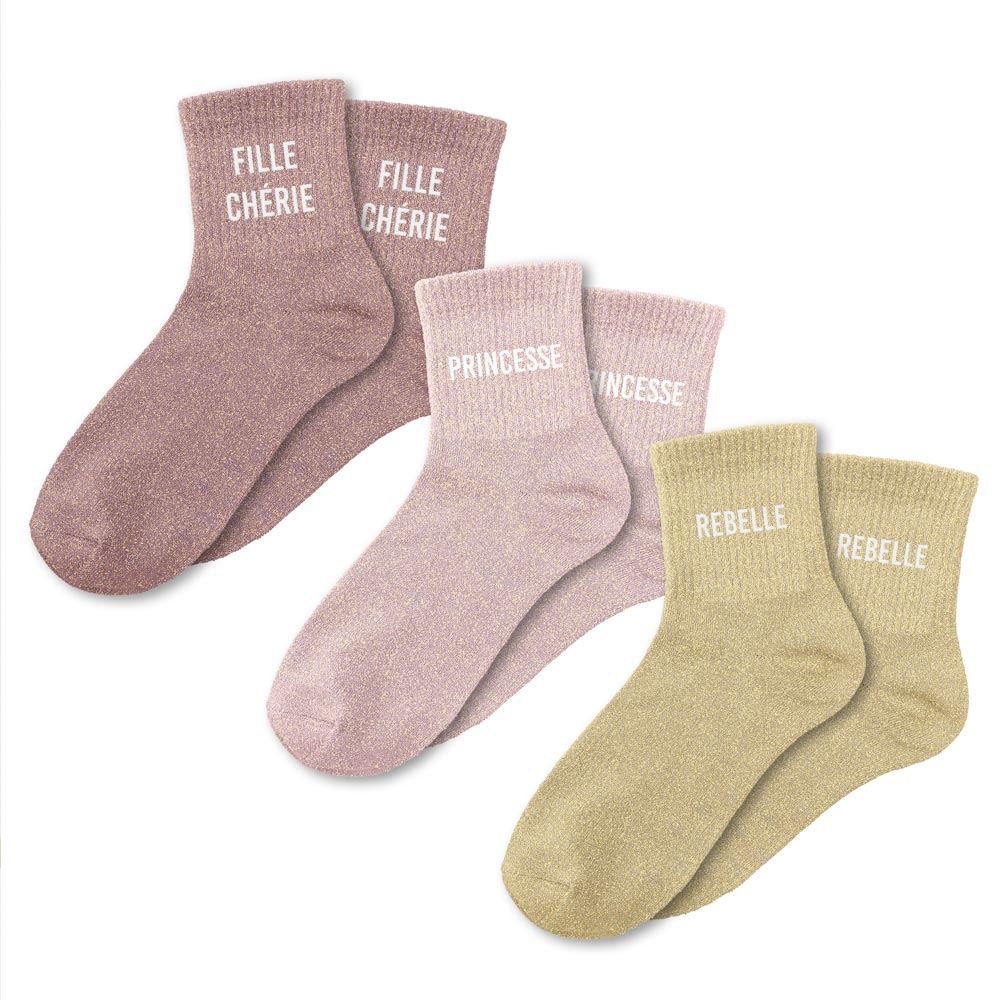 COFFRET TRIO CHAUSSETTES A PAILLETTES