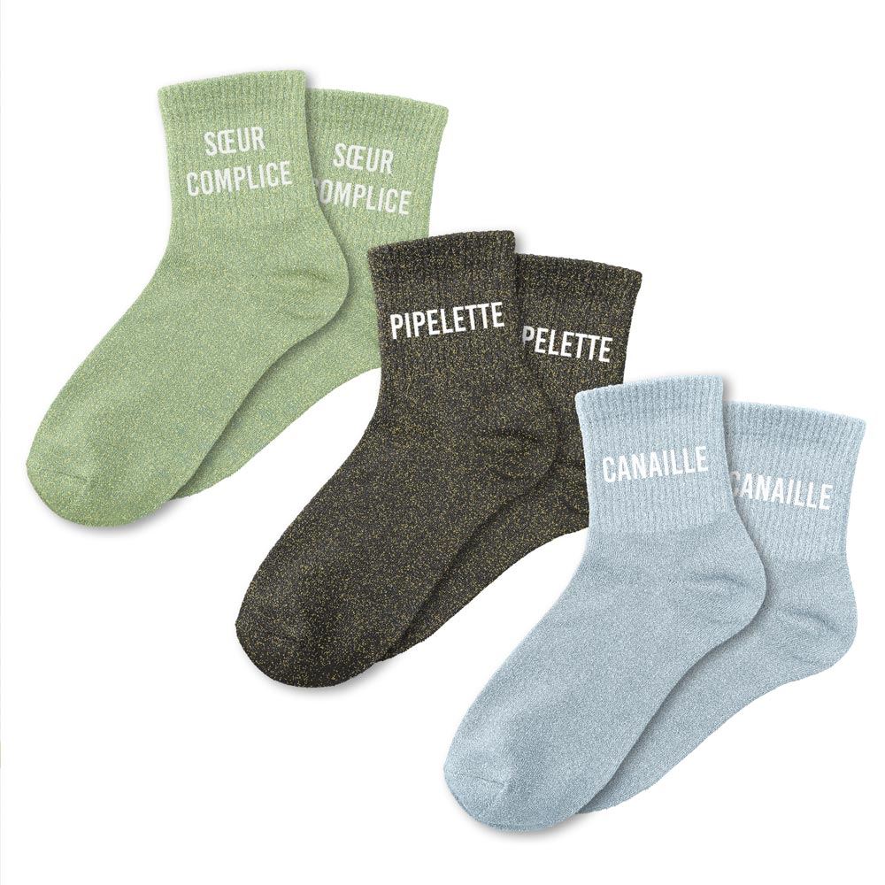 COFFRET TRIO CHAUSSETTES A PAILLETTES