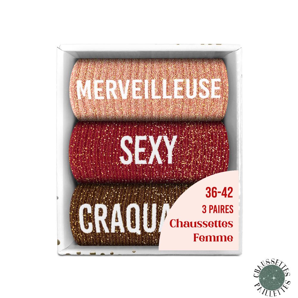 COFFRET TRIO CHAUSSETTES A PAILLETTES