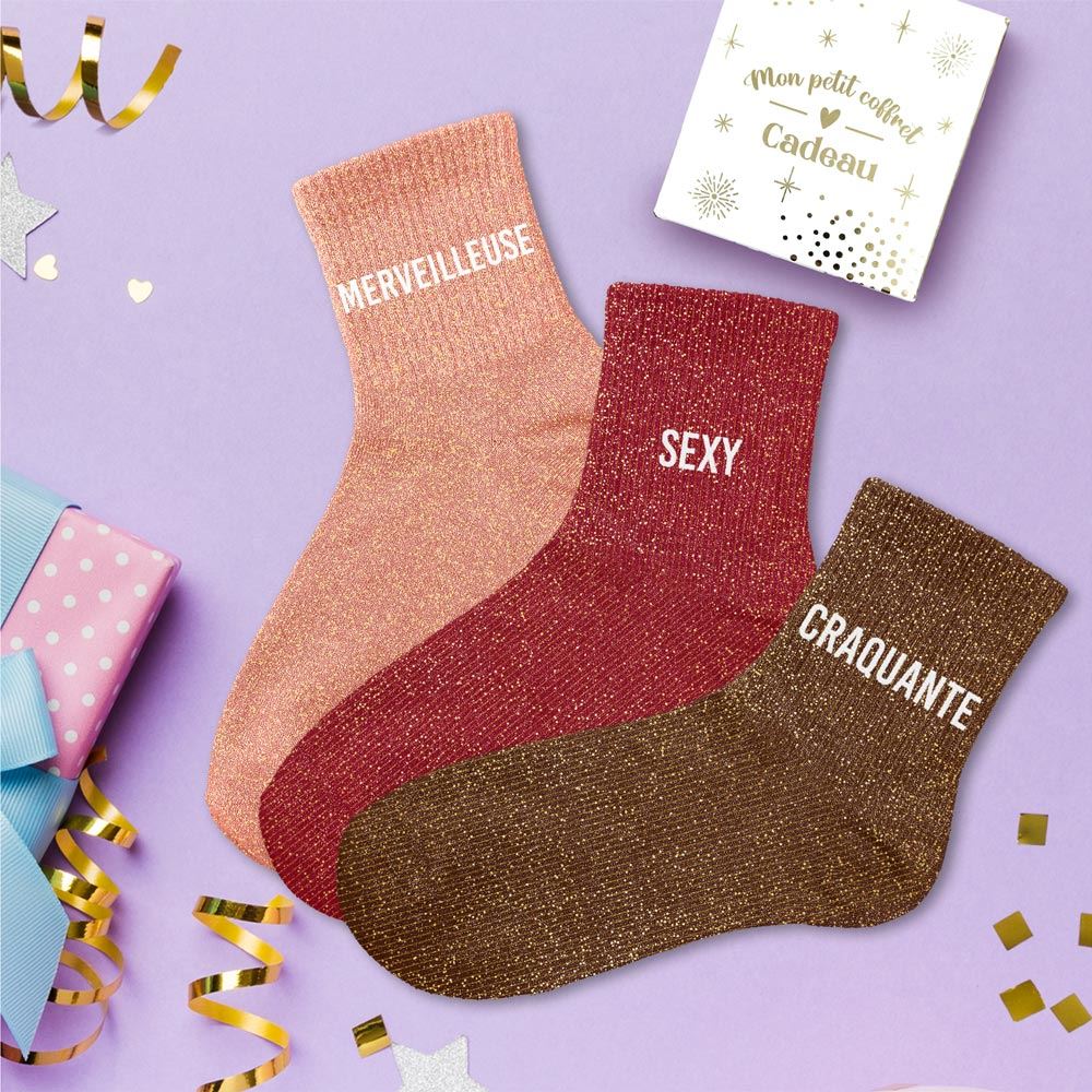 COFFRET TRIO CHAUSSETTES A PAILLETTES