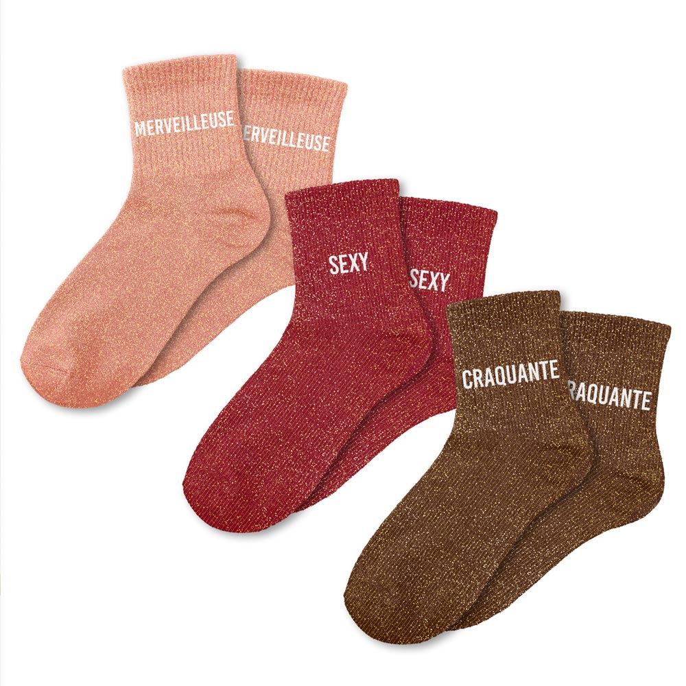 COFFRET TRIO CHAUSSETTES A PAILLETTES