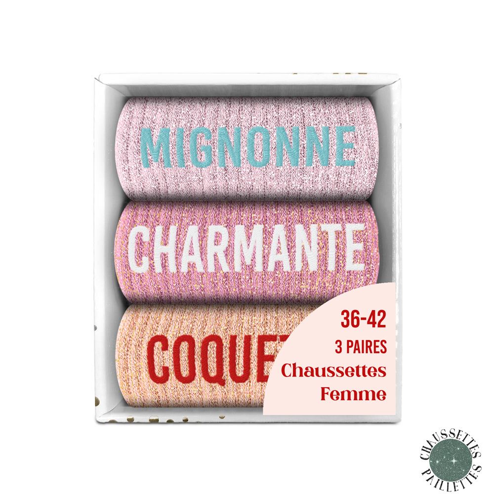 COFFRET TRIO CHAUSSETTES A PAILLETTES