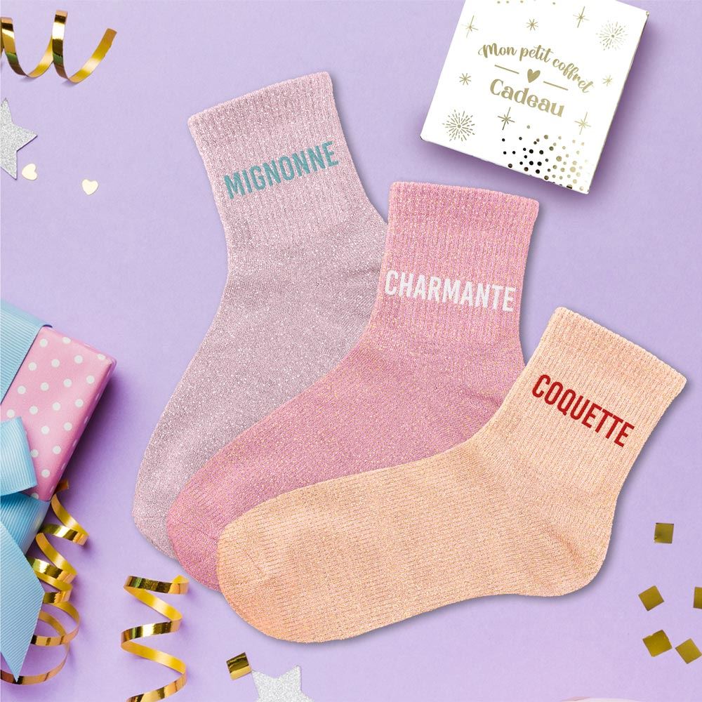 COFFRET TRIO CHAUSSETTES A PAILLETTES