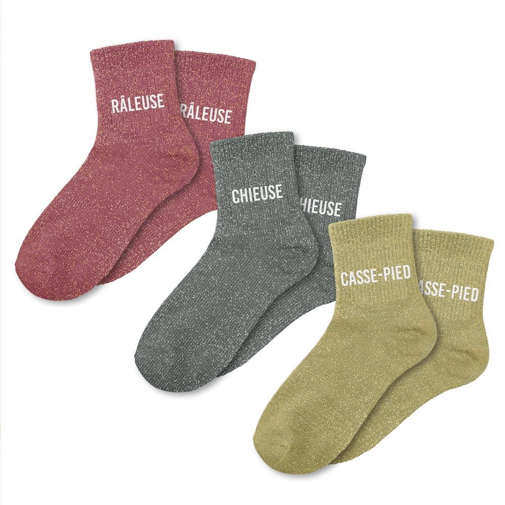 COFFRET TRIO CHAUSSETTES A PAILLETTES