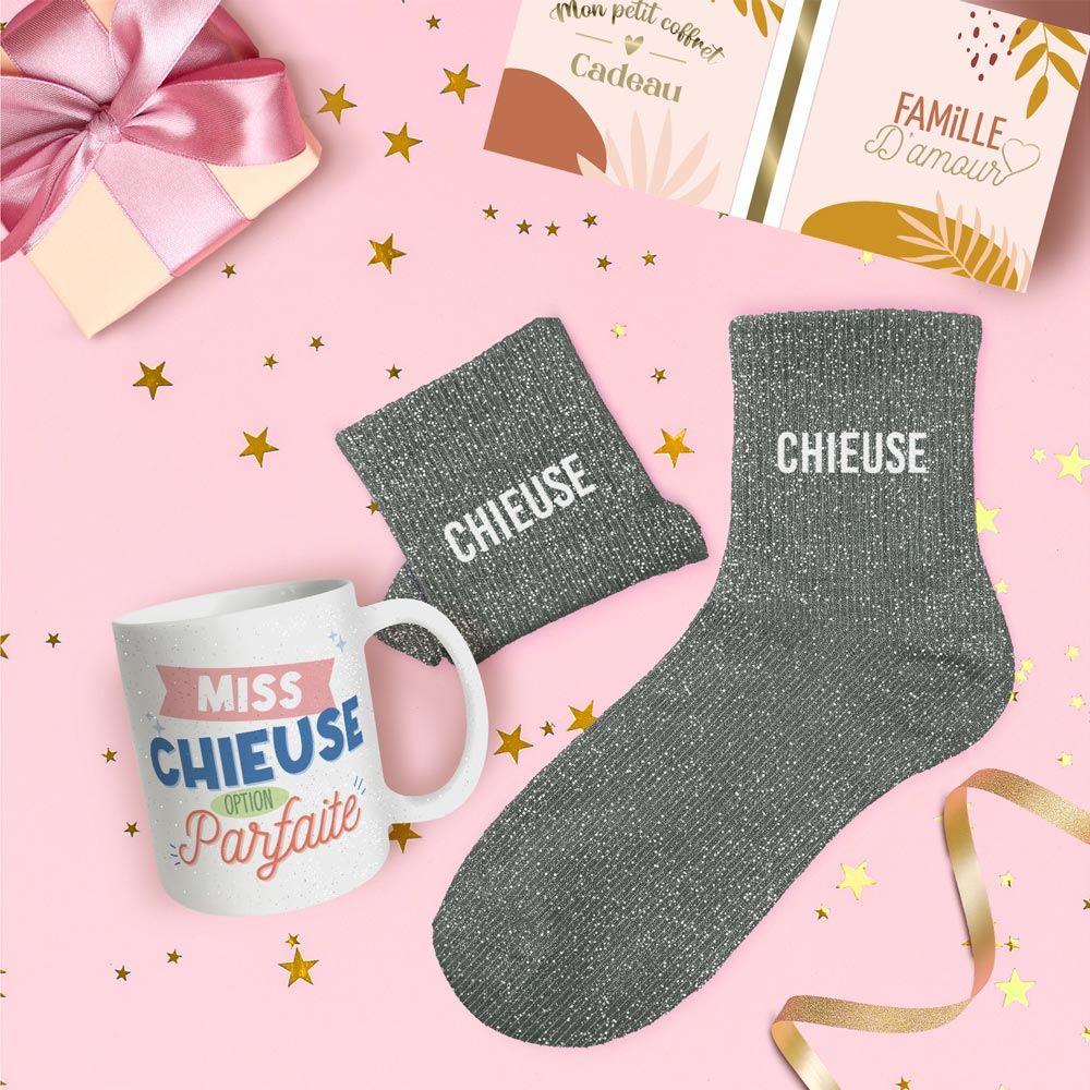 COFFRET DUO MUG CHAUSSETTES A PAILLETTES