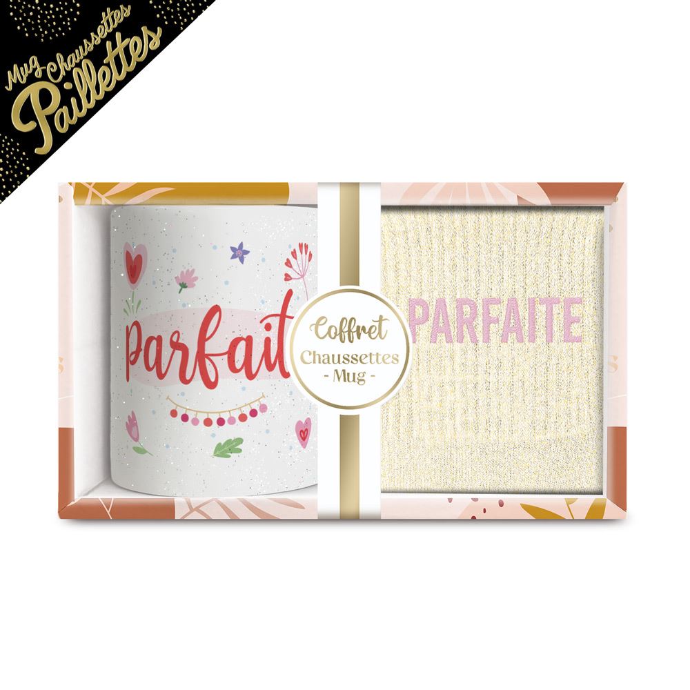 COFFRET DUO MUG CHAUSSETTES A PAILLETTES