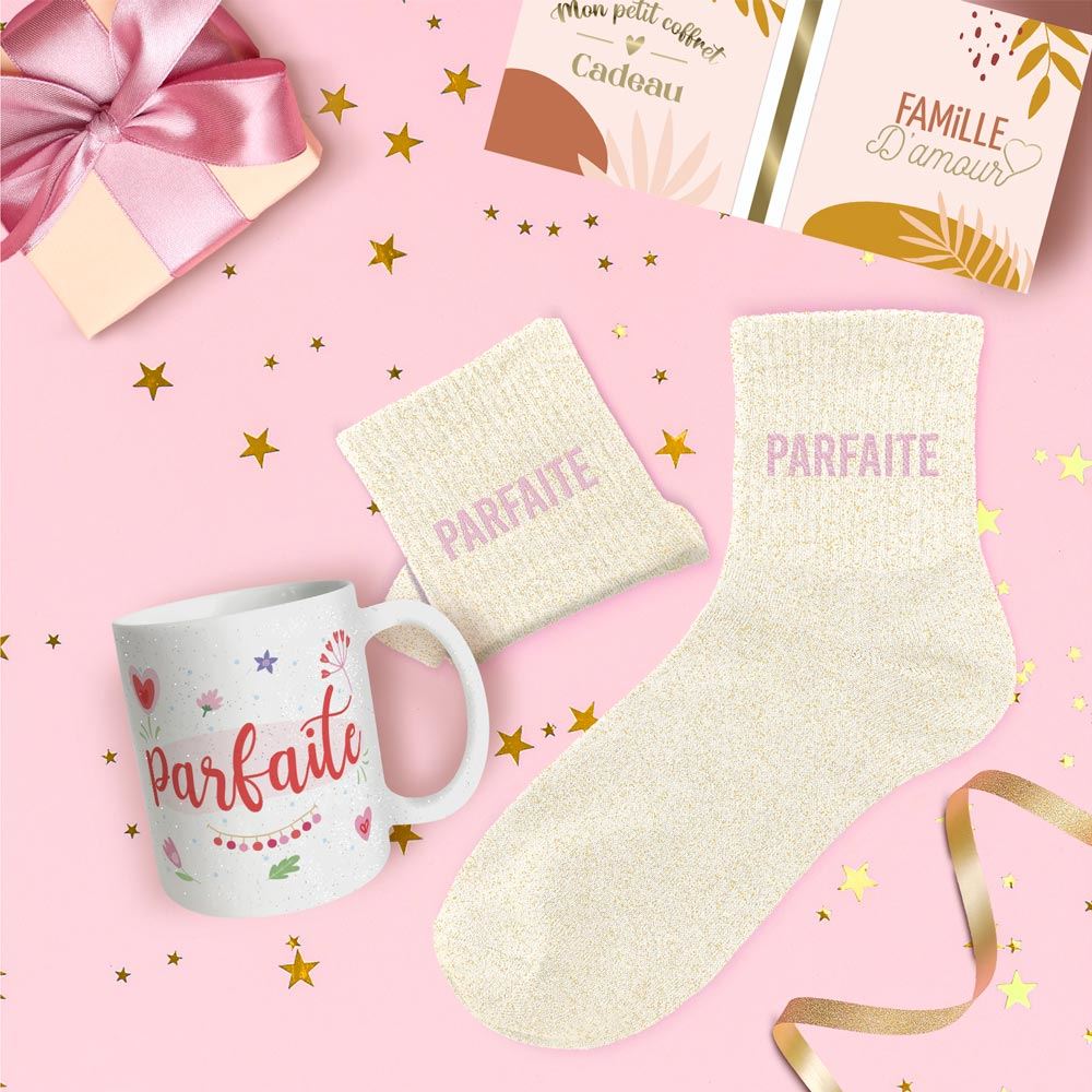 COFFRET DUO MUG CHAUSSETTES A PAILLETTES