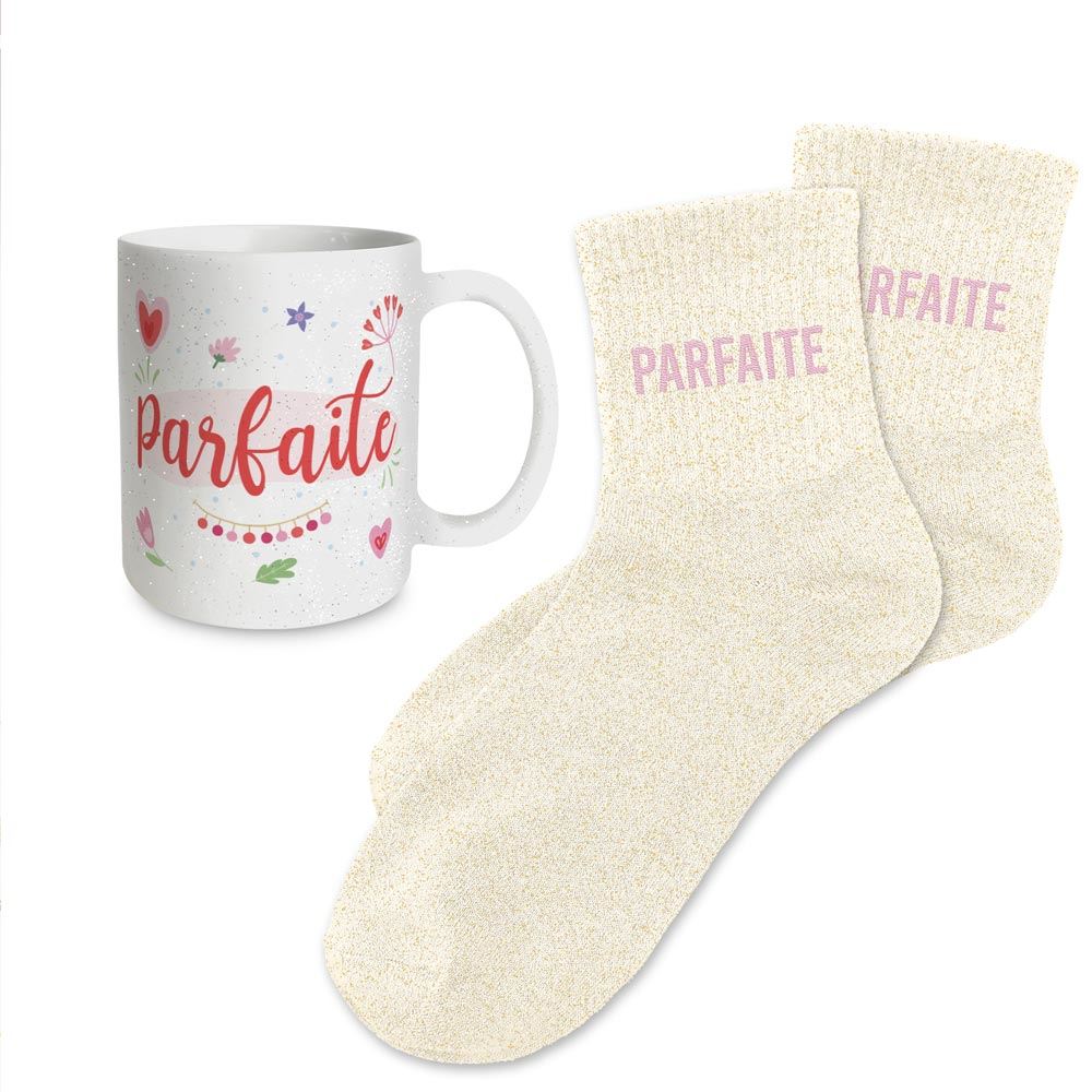 COFFRET DUO MUG CHAUSSETTES A PAILLETTES