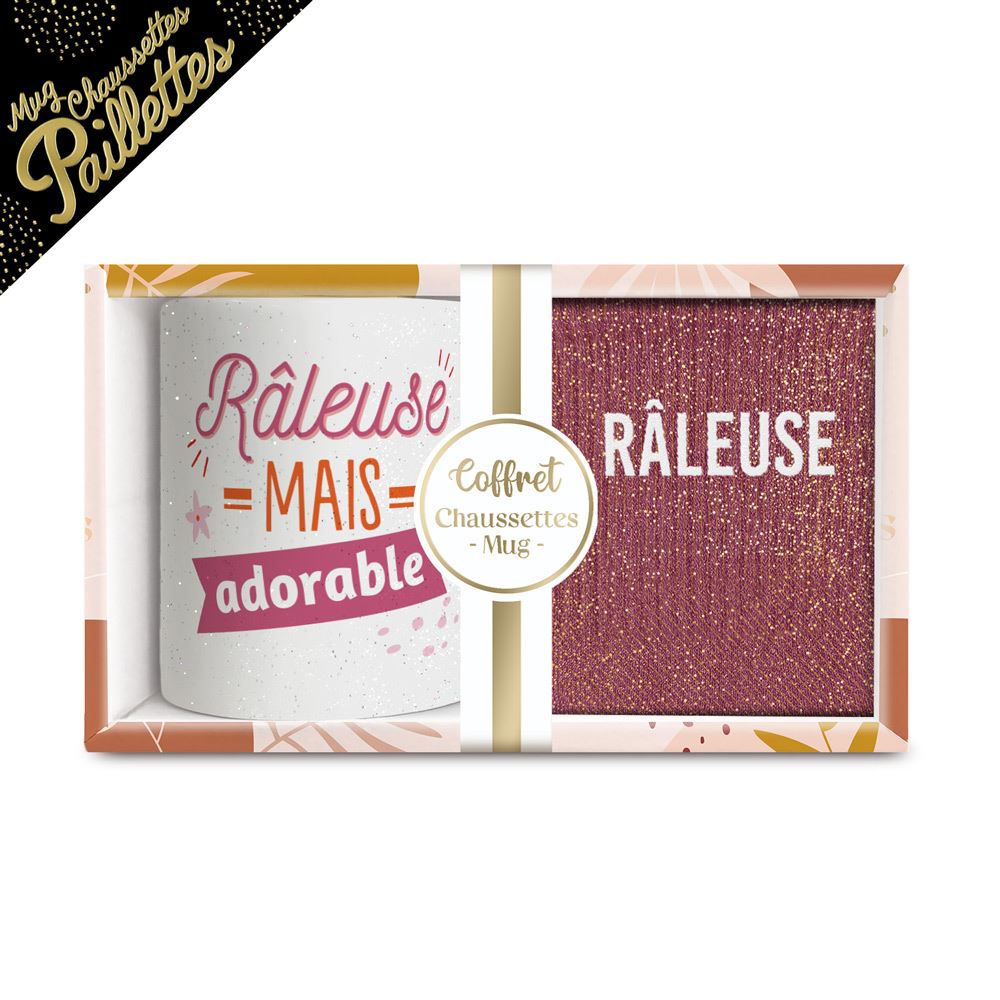 COFFRET DUO MUG CHAUSSETTES A PAILLETTES