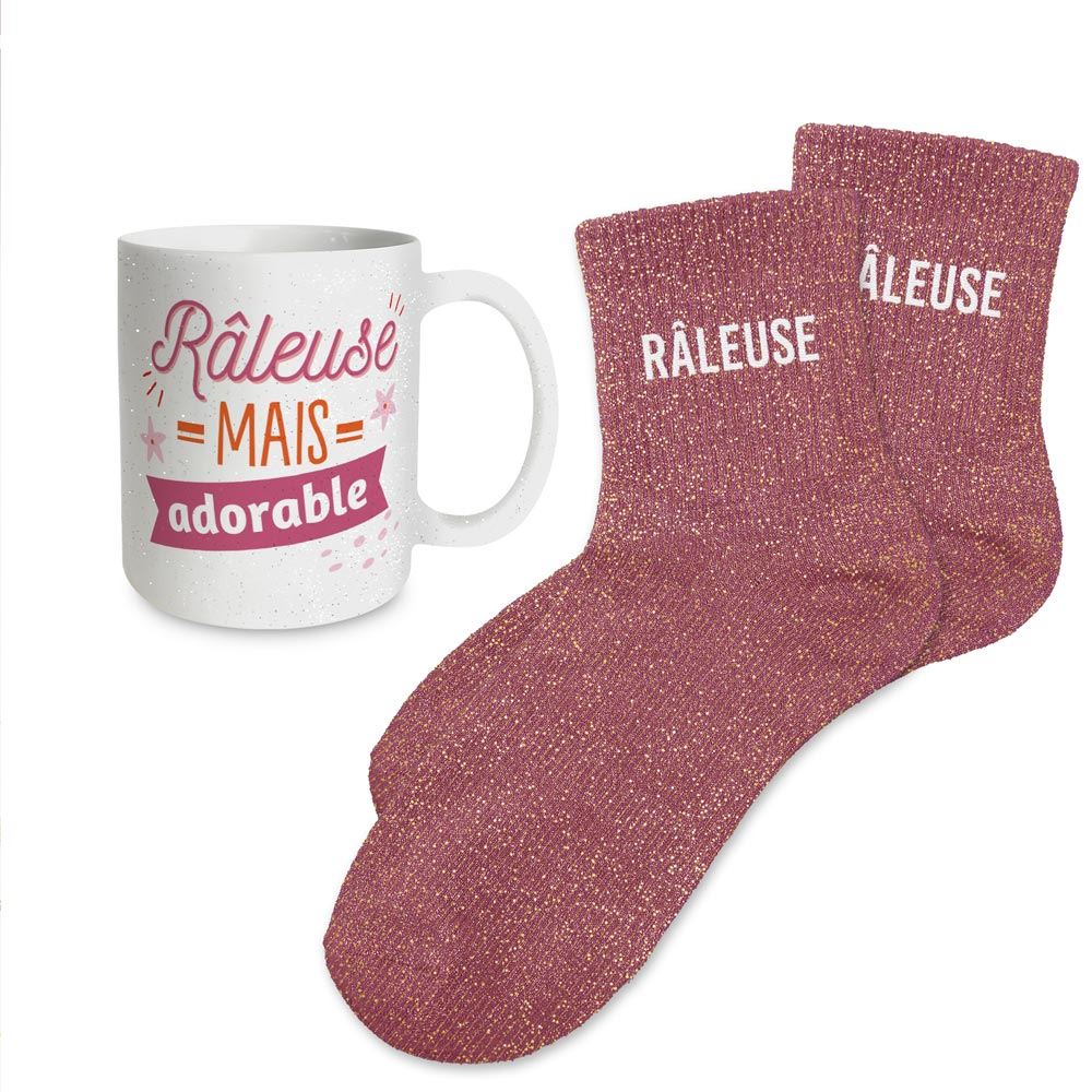 COFFRET DUO MUG CHAUSSETTES A PAILLETTES