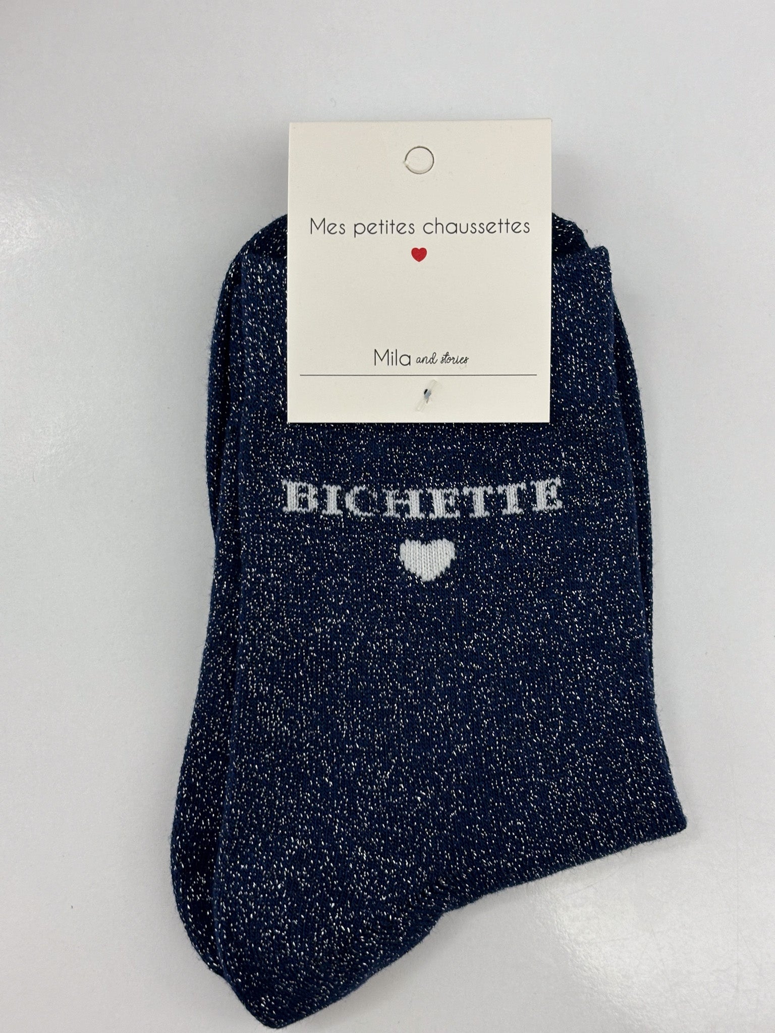 Chaussettes femme paillettes Bichette
