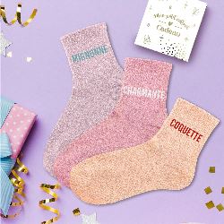 COFFRET TRIO CHAUSSETTES A PAILLETTES